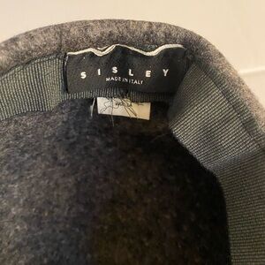 Sisley Charcoal Wool Hat Made in Italy News Boy Hat Size Small